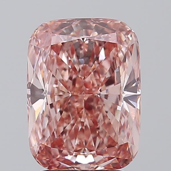 3.04 Ct. Fancy Vivid Pink Cushion Lab Grown Diamond