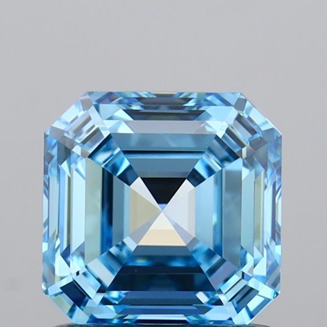 1.07 Ct. Fancy Vivid  Blue Asscher Lab Grown Diamond