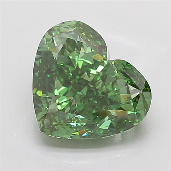 5.09 Ct. Fancy Vivid  Green Heart Lab Grown Diamond