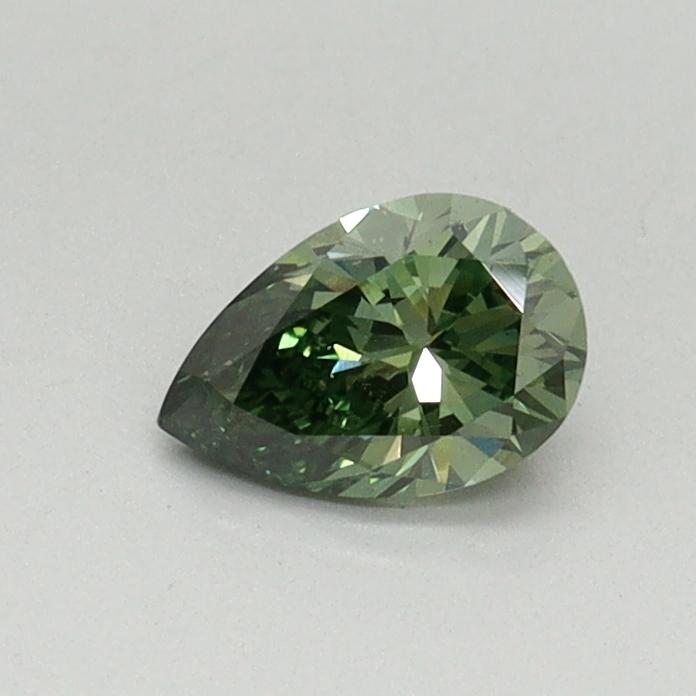 0.41 Ct. Fancy Vivid Pacific Green Pear Lab Grown Diamond