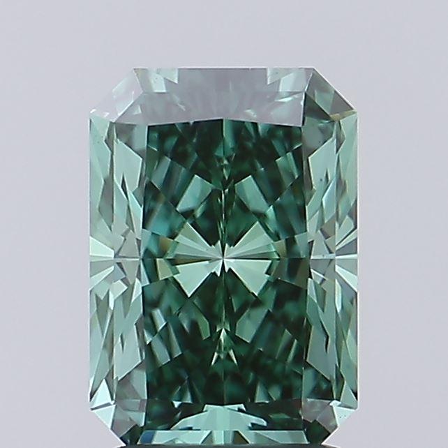 2.05 Ct. Fancy Vivid Green Radiant Lab Grown Diamond