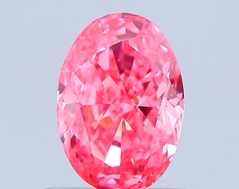 0.78 Ct. Fancy Vivid Pink Oval Lab Grown Diamond