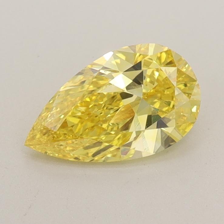 0.70 Ct. Fancy Vivid  Yellow Pear Lab Grown Diamond