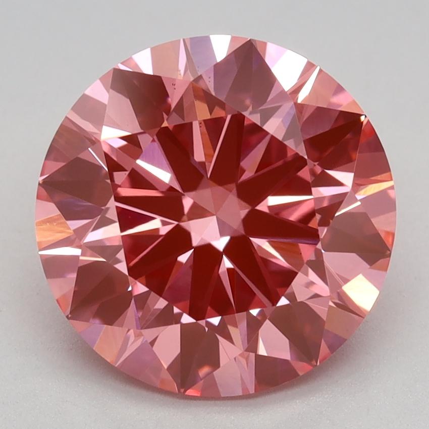 3.06 Ct. Fancy Vivid Pink Round Lab Grown Diamond