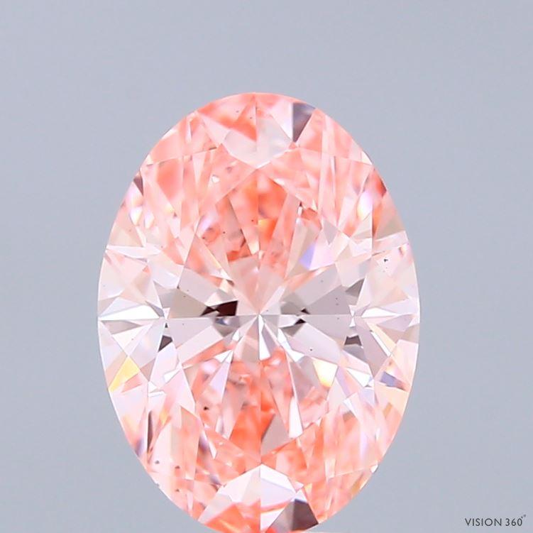 2.00 Ct. Fancy Vivid Pink Oval Lab Grown Diamond