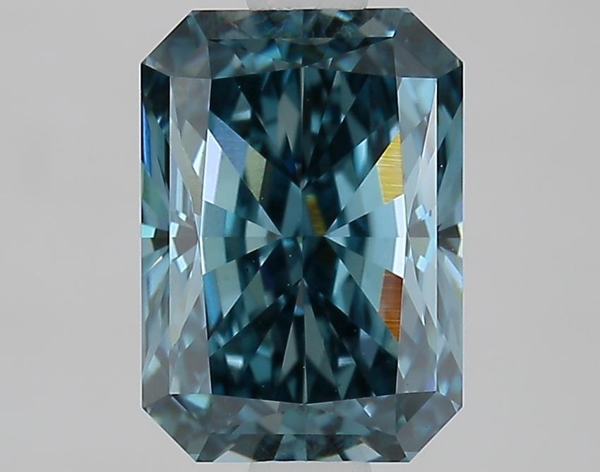 1.89 Ct. Fancy Vivid Greenish Blue Radiant Lab Grown Diamond