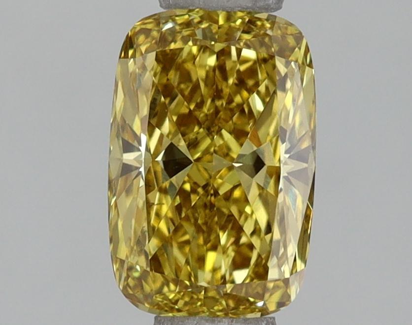 1.00 Ct. Fancy Vivid Yellow Cushion Lab Grown Diamond