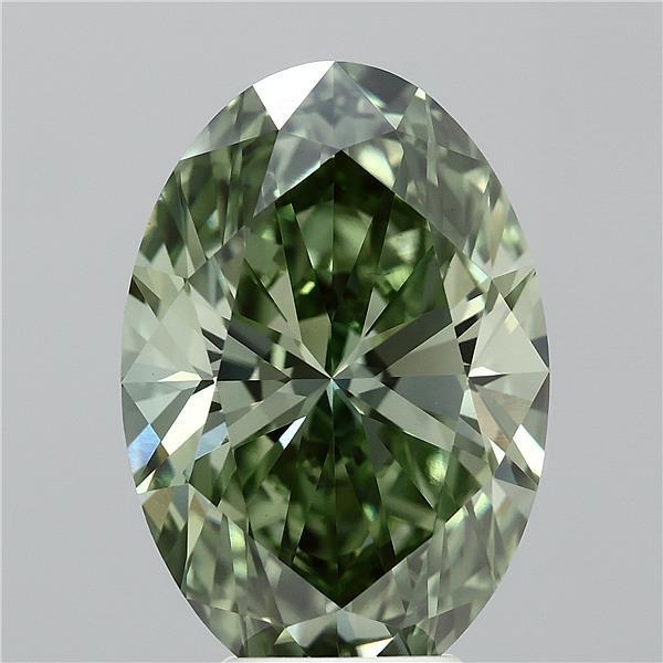 5.17 Ct. Fancy Vivid Green Oval Lab Grown Diamond