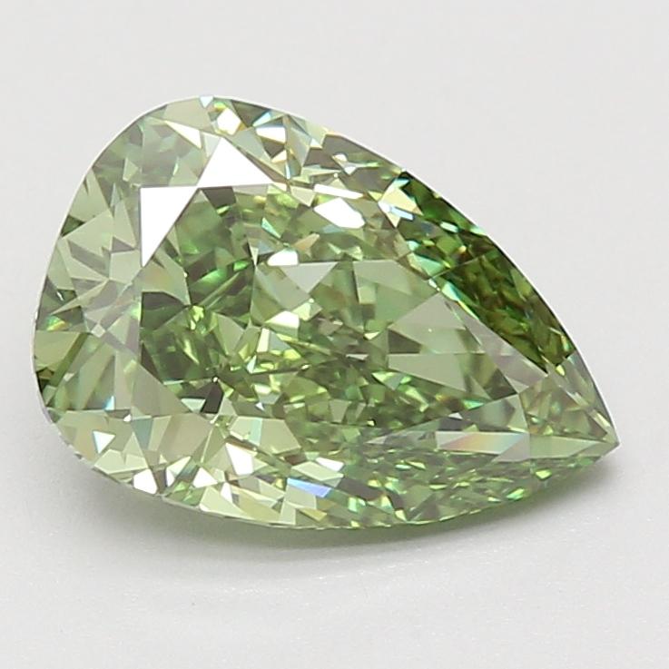 3.07 Ct. Fancy Vivid Green Pear Lab Grown Diamond