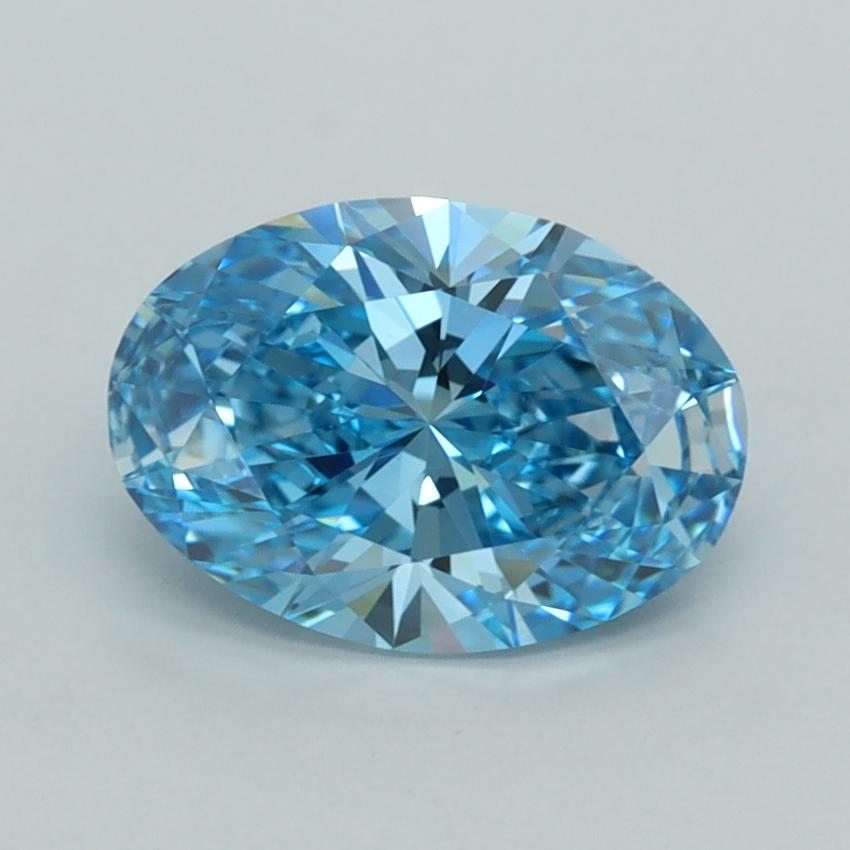 2.02 Ct. Fancy Vivid  Blue Oval Lab Grown Diamond
