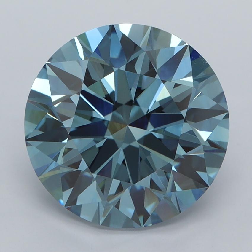4.01 Ct. Fancy Vivid  Blue Round Lab Grown Diamond