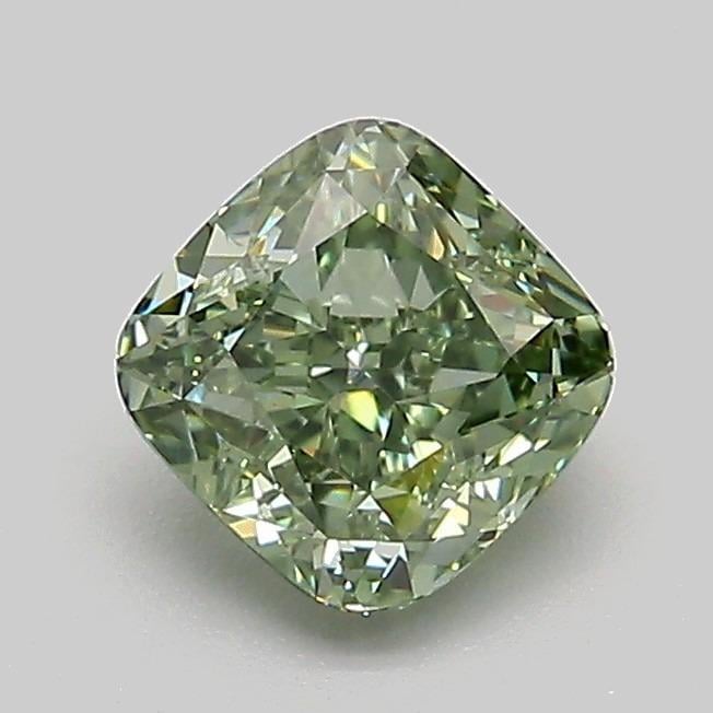 1.03 Ct. Fancy Vivid Green Cushion Lab Grown Diamond