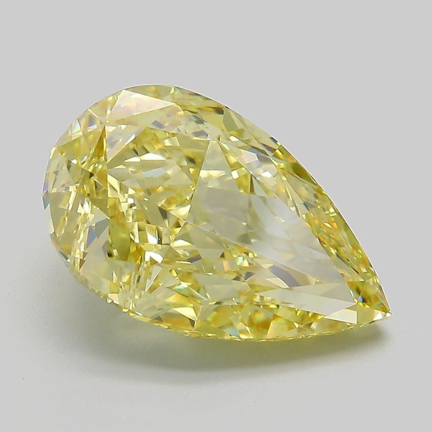6.55 Ct. Fancy Intense Yellow Pear Lab Grown Diamond