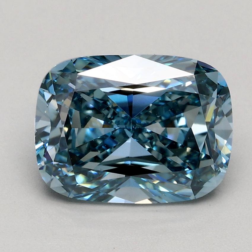 2.02 Ct. Fancy Intense Blue Cushion Lab Grown Diamond