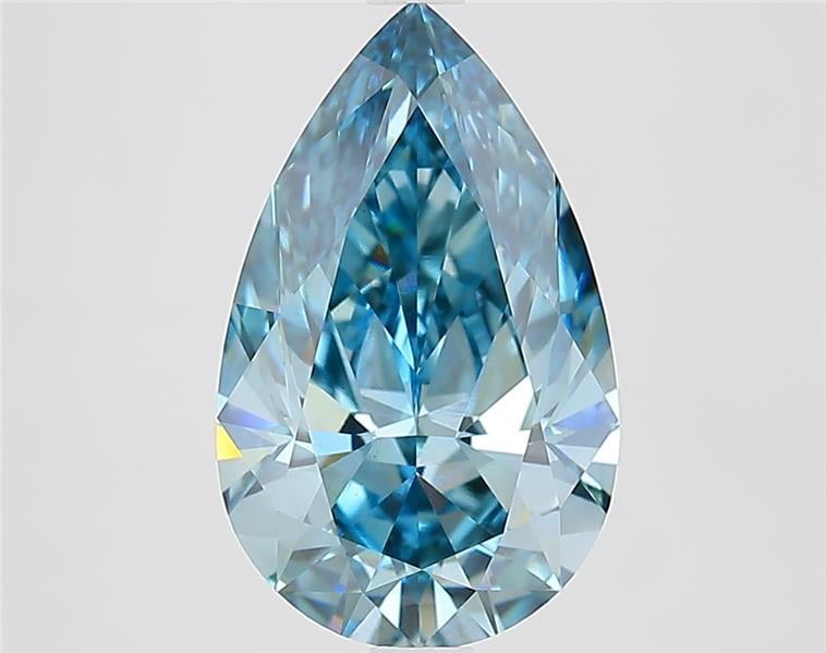 3.20 Ct. Fancy Vivid  Blue Pear Lab Grown Diamond