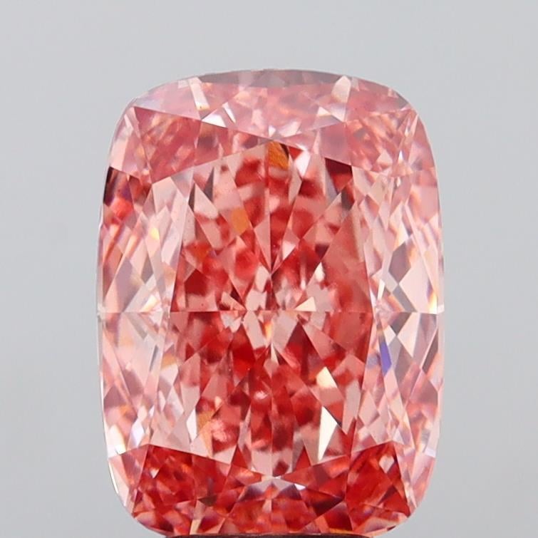 5.07 Ct. Fancy Vivid Pink Cushion Lab Grown Diamond