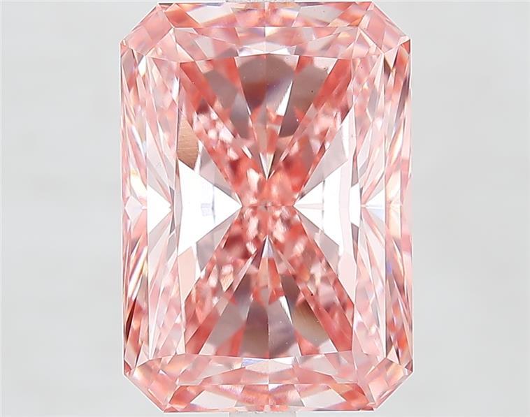 7.09 Ct. Fancy Vivid  Pink Radiant Lab Grown Diamond
