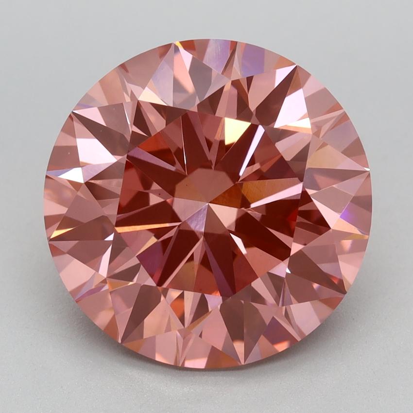 5.09 Ct. Fancy Vivid Pink Round Lab Grown Diamond