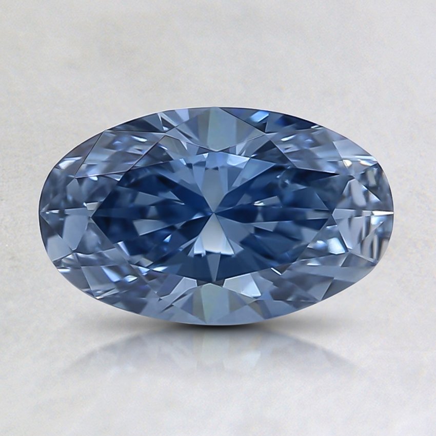 0.85 Ct. Fancy Intense Blue Oval Lab Grown Diamond