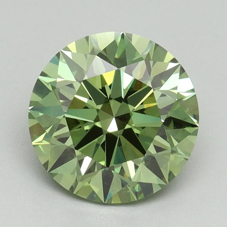 1.60 Ct. Fancy Vivid Green Round Lab Grown Diamond