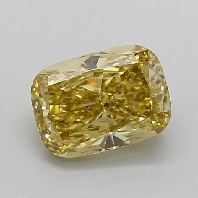 2.33 Ct. Fancy Vivid Yellow Cushion Lab Grown Diamond