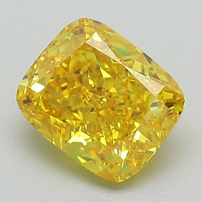 1.35 Ct. Fancy Vivid Yellow Cushion Lab Grown Diamond