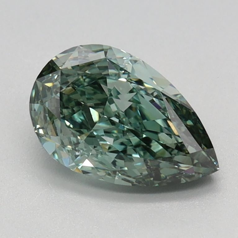 1.07 Ct. Fancy Vivid Green Pear Lab Grown Diamond