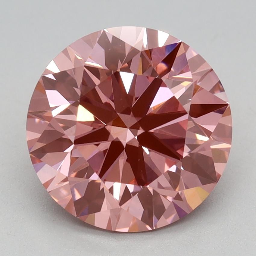 2.06 Ct. Fancy Vivid Pink Round Lab Grown Diamond