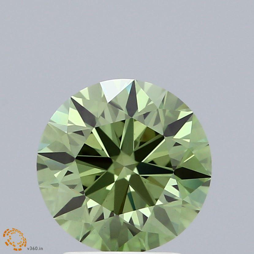 2.53 Ct. Fancy Vivid Green Round Lab Grown Diamond