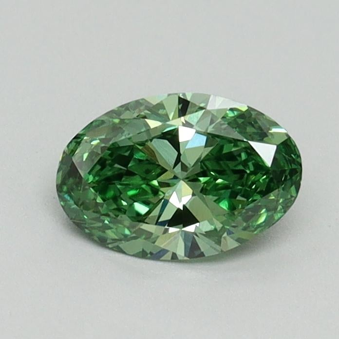 0.52 Ct. Fancy Vivid Green Oval Lab Grown Diamond