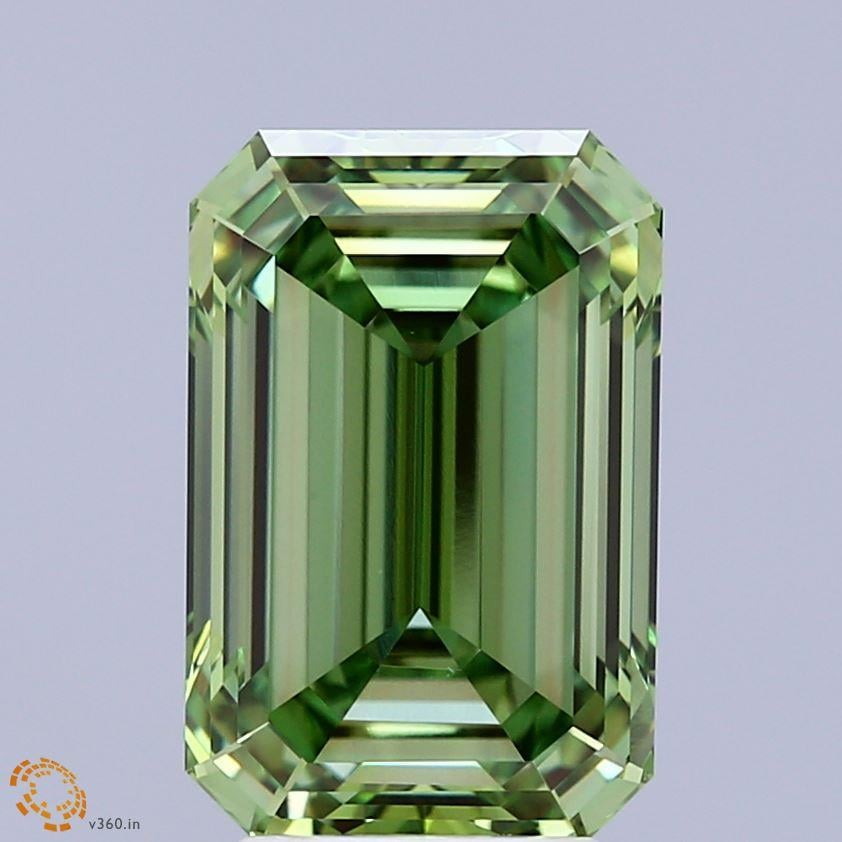4.68 Ct. Fancy Vivid Green Emerald Lab Grown Diamond