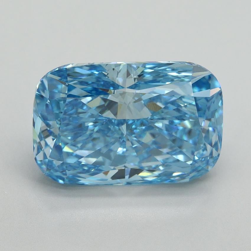 5.05 Ct. Fancy Vivid Blue Cushion Lab Grown Diamond