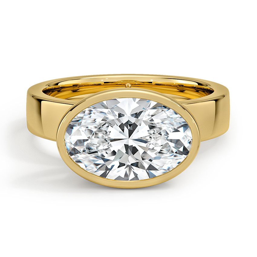 Custom East West Bold Bezel Ring