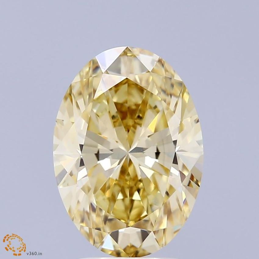 3.05 Ct. Fancy Intense Yellow Oval Lab Grown Diamond