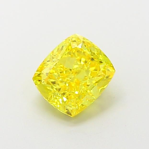 1.07 Ct. Fancy Vivid  Yellow Cushion Lab Grown Diamond