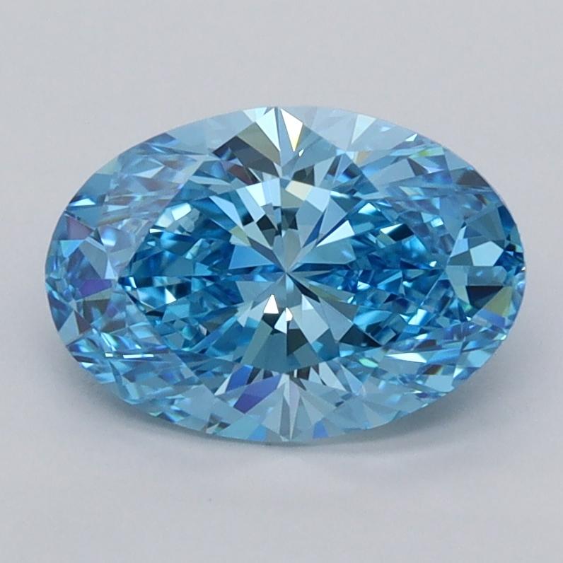 1.71 Ct. Fancy Vivid  Blue Oval Lab Grown Diamond