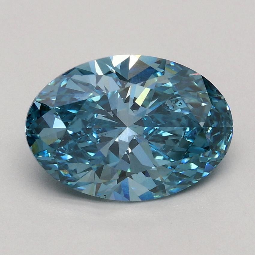 1.52 Ct. Fancy Vivid Blue Oval Lab Grown Diamond