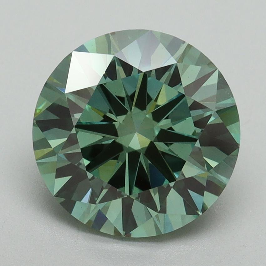 2.75 Ct. Fancy Vivid Green Round Lab Grown Diamond