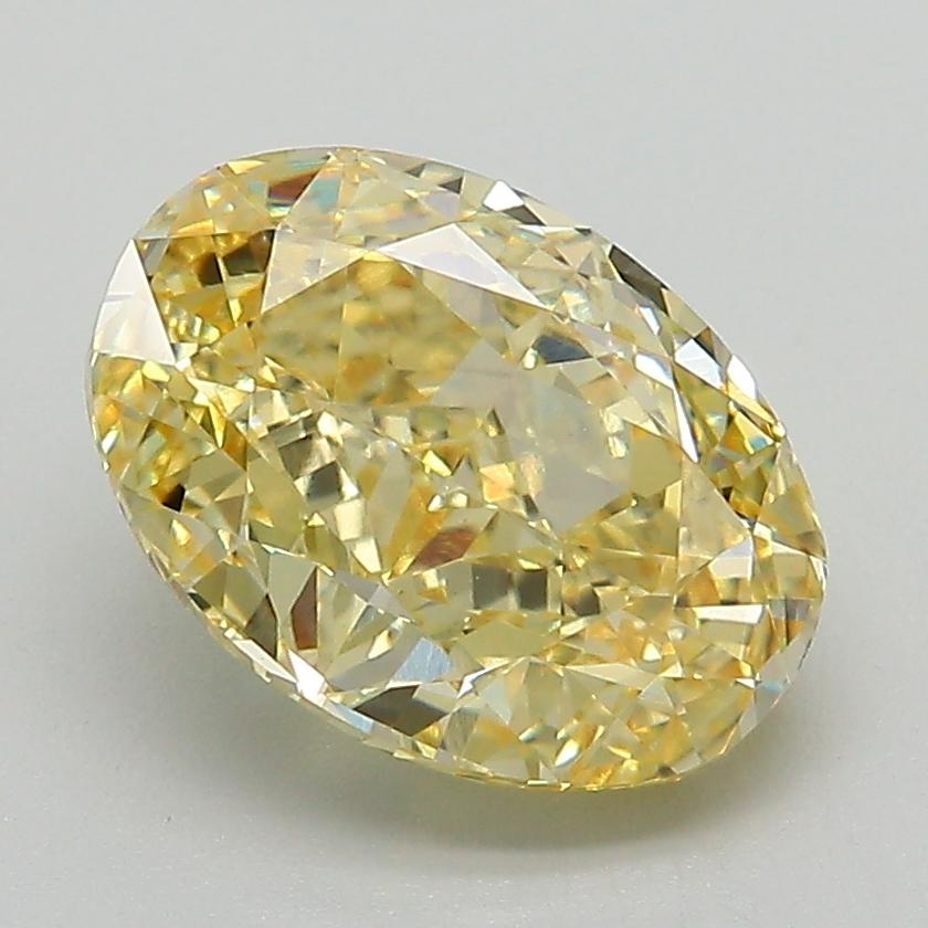 3.03 Ct. Fancy Intense Yellow Oval Lab Grown Diamond