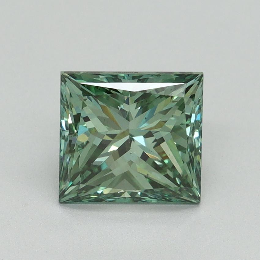 1.51 Ct. Fancy Vivid Green Princess Lab Grown Diamond