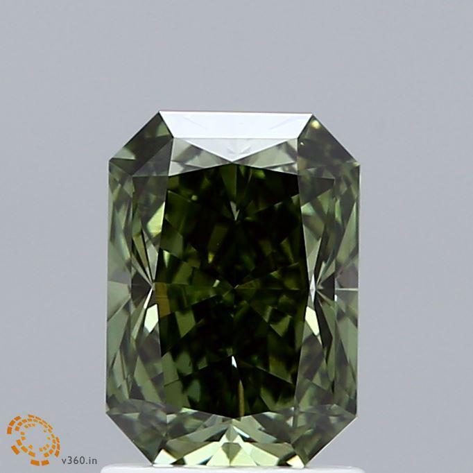 1.62 Ct. Fancy Vivid Green Radiant Lab Grown Diamond