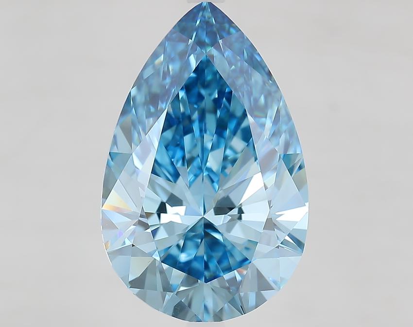 8.56 Ct. Fancy Vivid Blue Pear Lab Grown Diamond