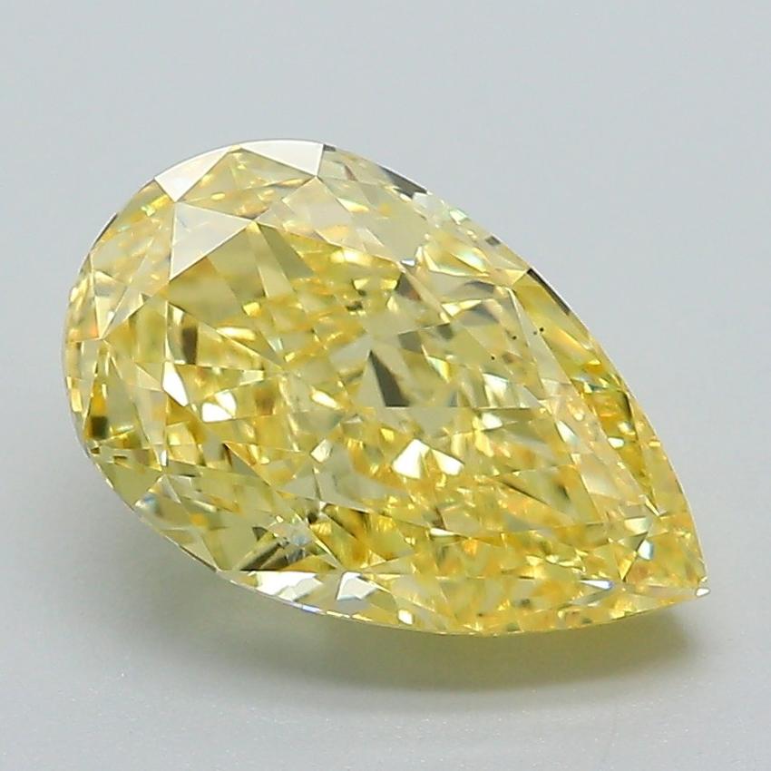 2.51 Ct. Fancy Vivid Yellow Pear Lab Grown Diamond