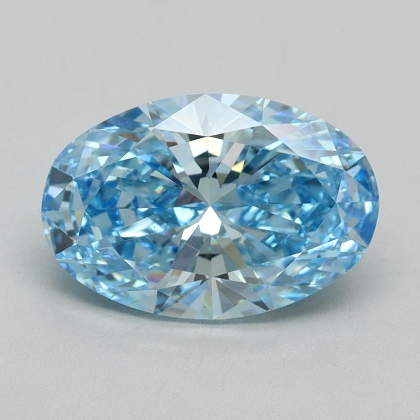 2.27 Ct. Fancy Vivid Blue Oval Lab Grown Diamond