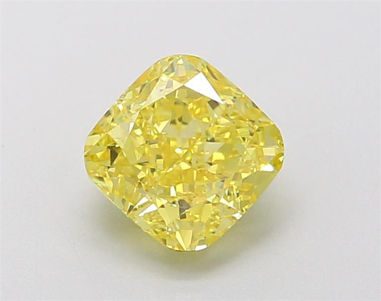 1.60 Ct. Fancy Vivid Yellow Cushion Lab Grown Diamond