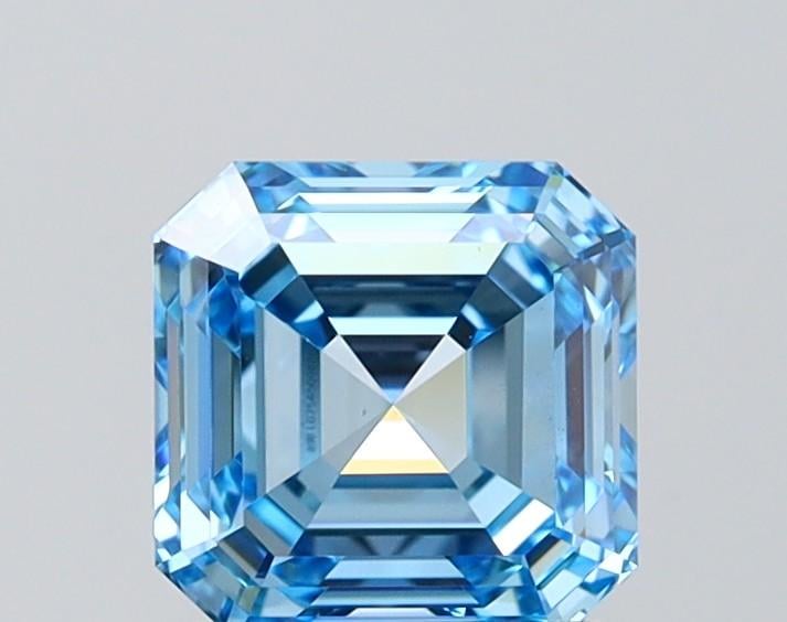 1.58 Ct. Fancy Vivid Blue Asscher Lab Grown Diamond