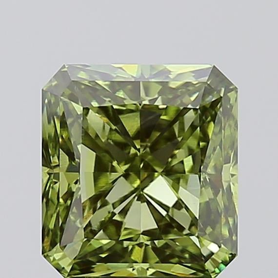 2.51 Ct. Fancy Vivid  Green Radiant Lab Grown Diamond