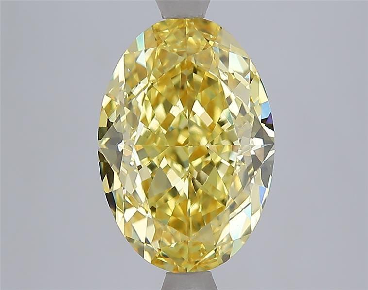 4.08 Ct. Fancy Intense  Yellow Oval Lab Grown Diamond