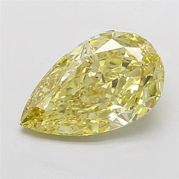 4.61 Ct. Fancy Vivid Yellow Pear Lab Grown Diamond
