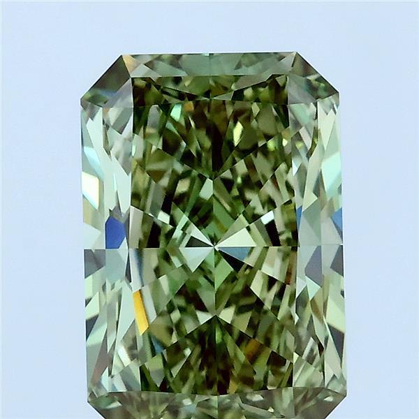3.06 Ct. Fancy Vivid Green Radiant Lab Grown Diamond
